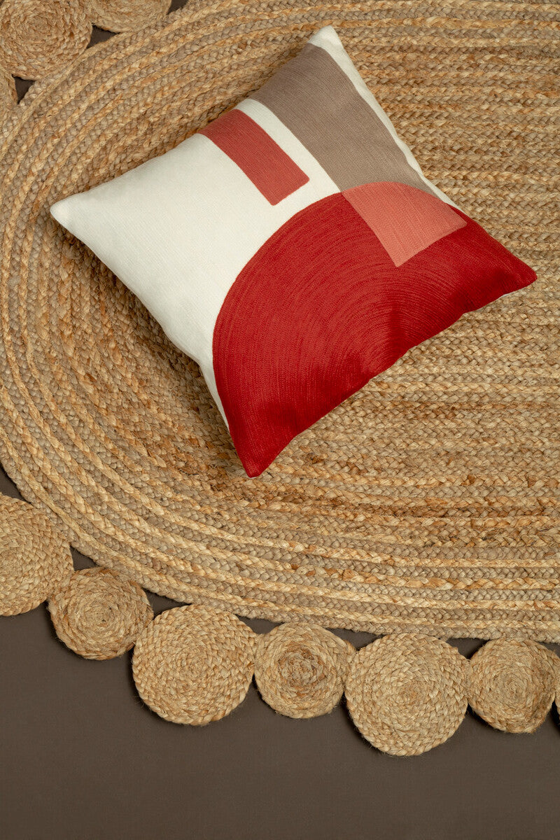 Bosie Ozella Red And White Tonal Cushion