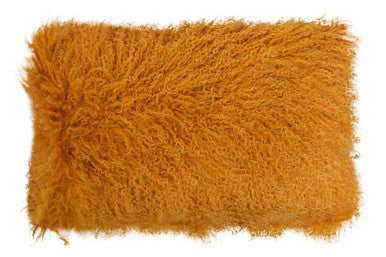 Ochre Mongolian Fur Rectangular Cushion