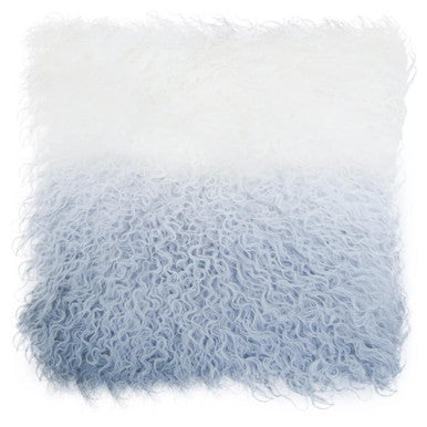 Grey Ombre Square Cushion in Mongolian Lamb Fur