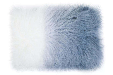 Grey Ombre Mongolian Fur Rectangular Cushion