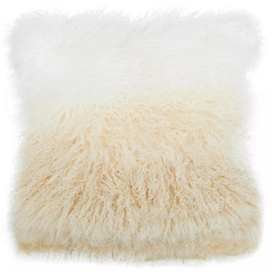 Natural Ombre Square Fur Cushion