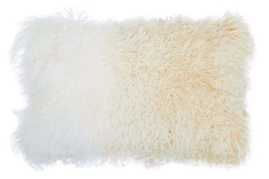 Natural Ombre Rectangular Fur Cushion