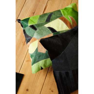 Bosie Safira Black And Grey Hair on Leather Cushion