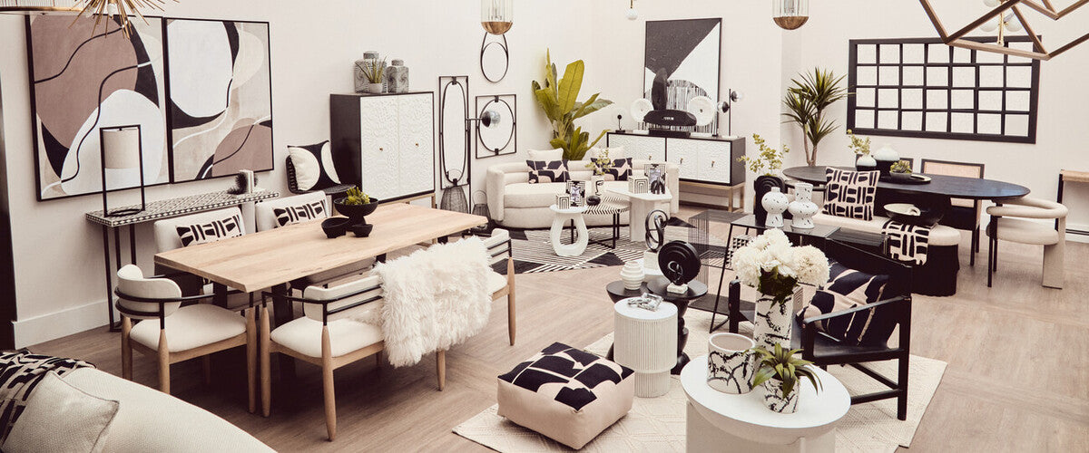 Natural and Black Square Floor Cushion | Bosie Ozella