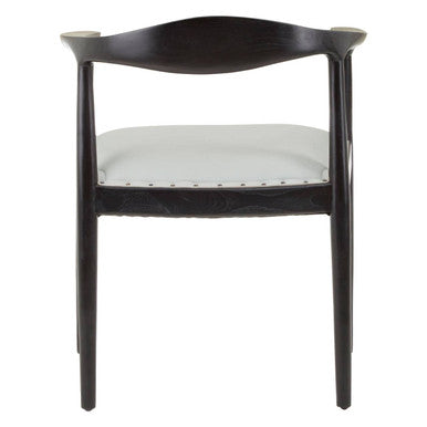 Open Back Grey Leather Chair