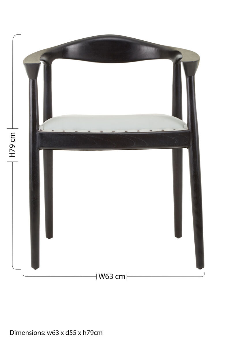 Open Back Grey Leather Chair