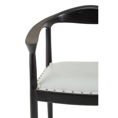 Open Back Grey Leather Chair