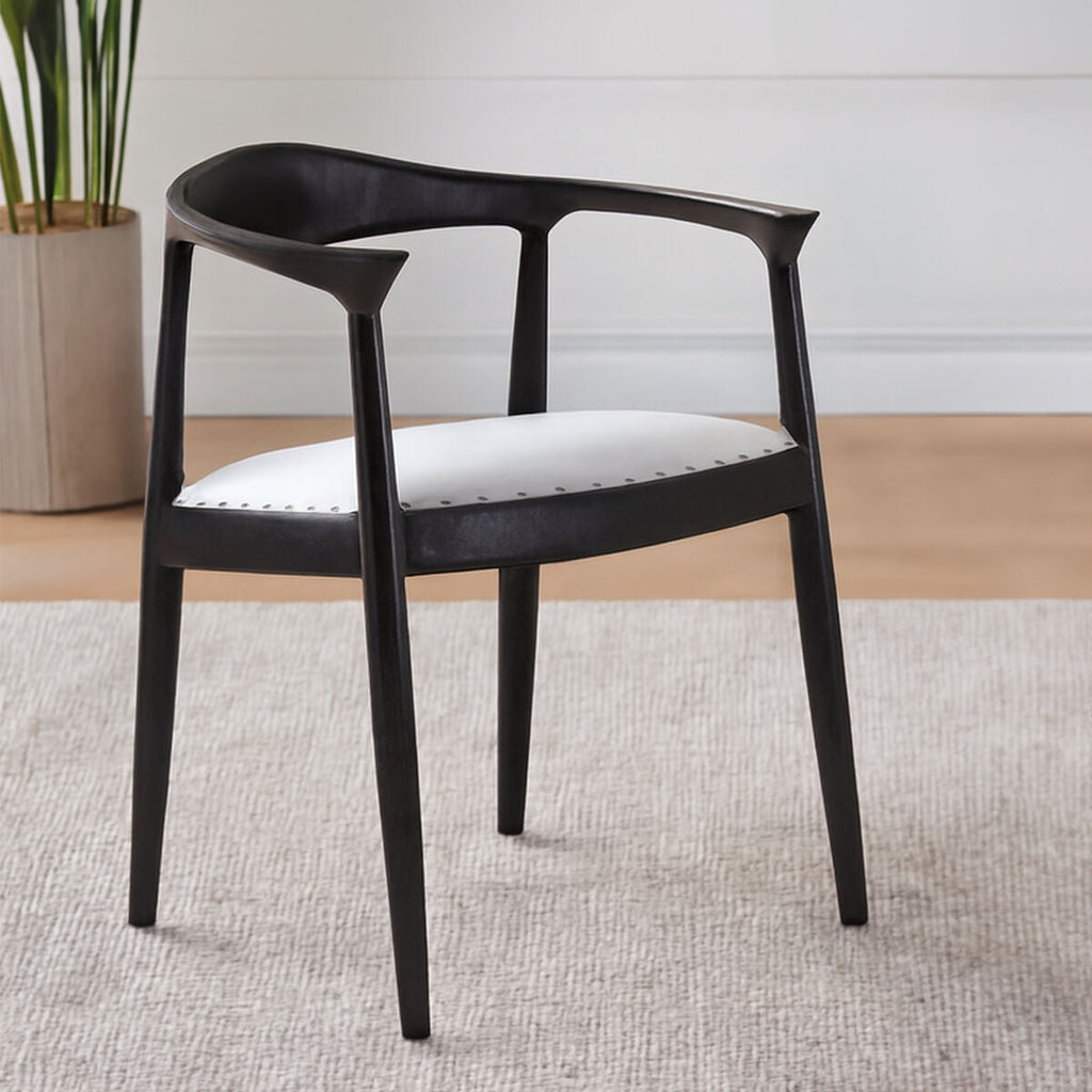 Open Back Grey Leather Chair