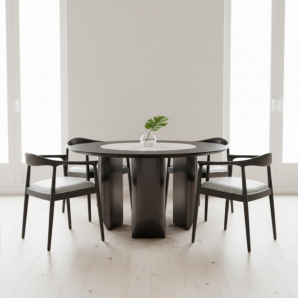 Open Back Grey Leather Chair