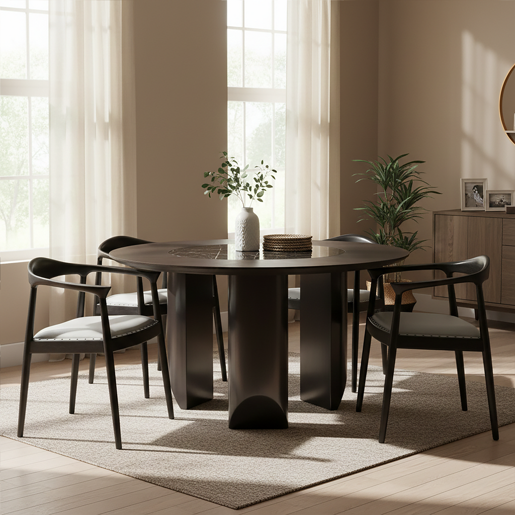 Open Back Grey Leather Chair