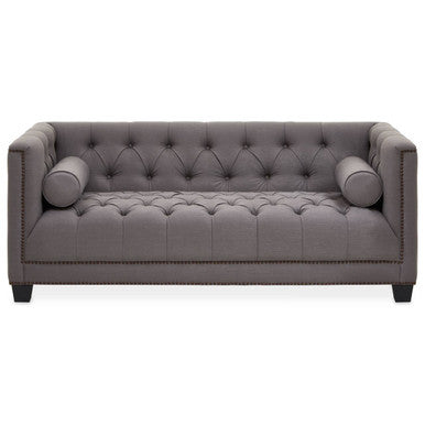 2 Seater Grey Fabric Sofa