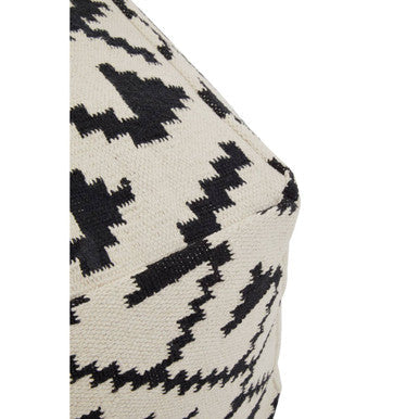 Cefena White Cotton Woven Pouffe