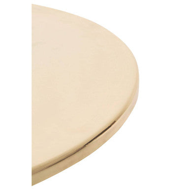 Shiny Gold Round Side Table with Geometric Base