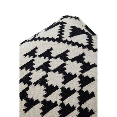 Square Black and White Patterned Pouffe