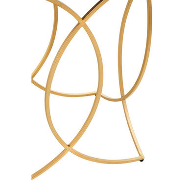 Black Marble Top Console Table with Curved Gold Frame