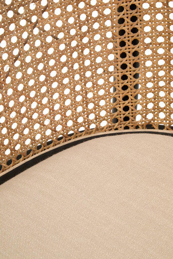 Cebu Natural and Black Cane Woven Bench