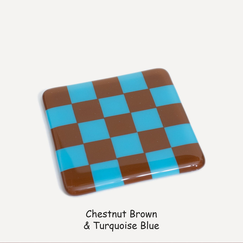 10cm Chequered Dual Colour Coaster - Oceanside Collection