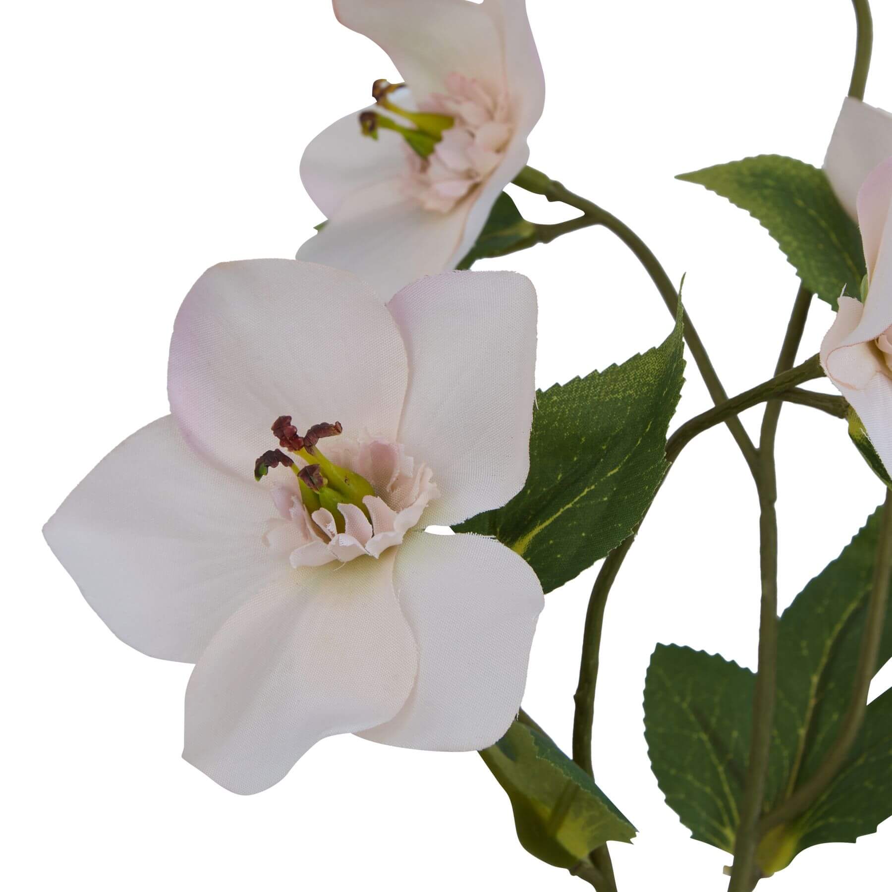 Lifelike apricot hellebore stem, 47cm, soft pale floral decor with realistic ruffled petals for year-round arrangements by Sostter at brixbailey.com