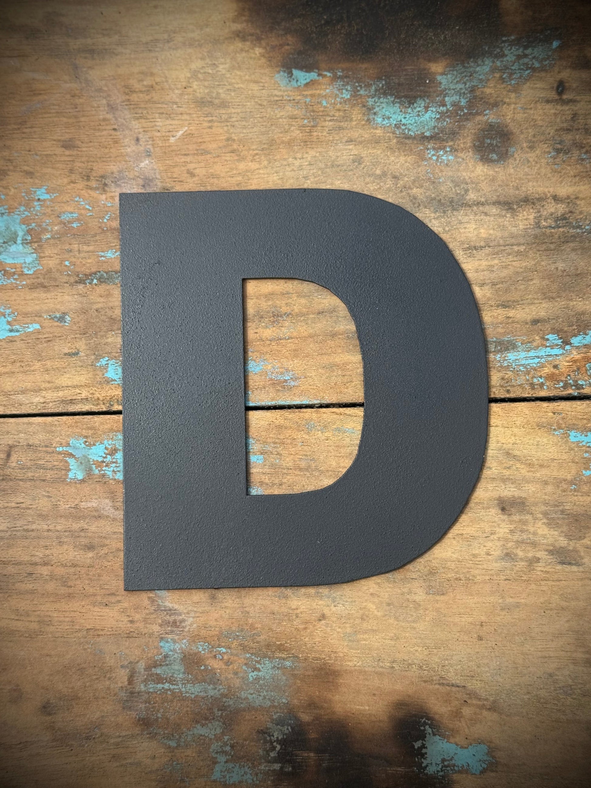 12" and 5" Black Fat Font Metal Letters.