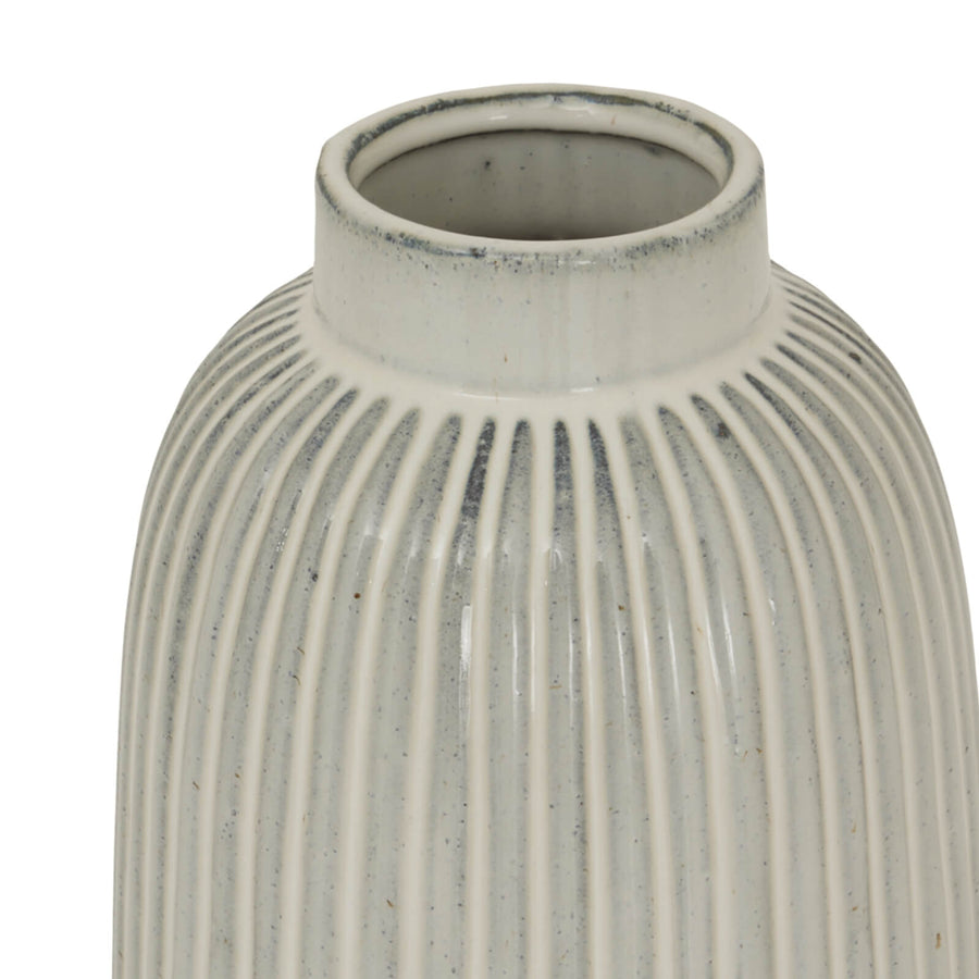 Monte bell-shaped ceramic vase in pure white, minimalist design with organic curves, 30cm tall by Sostter at brixbailey.com
