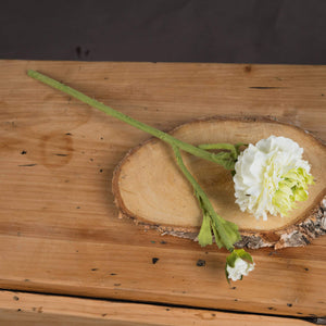 Green ranunculus spray with ultra-realistic plastic blooms in soft natural green, 44 cm tall, perfect for spring decor by sostter at brixbailey.com