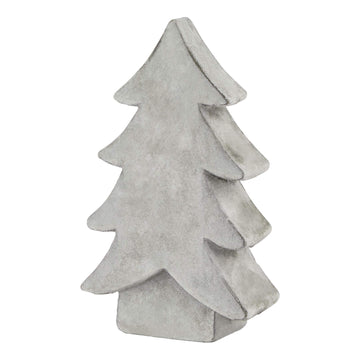 Medium ceramic Christmas tree with elegant white stone finish, 24 cm tall, for sophisticated holiday decor by Sostter at brixbailey.com