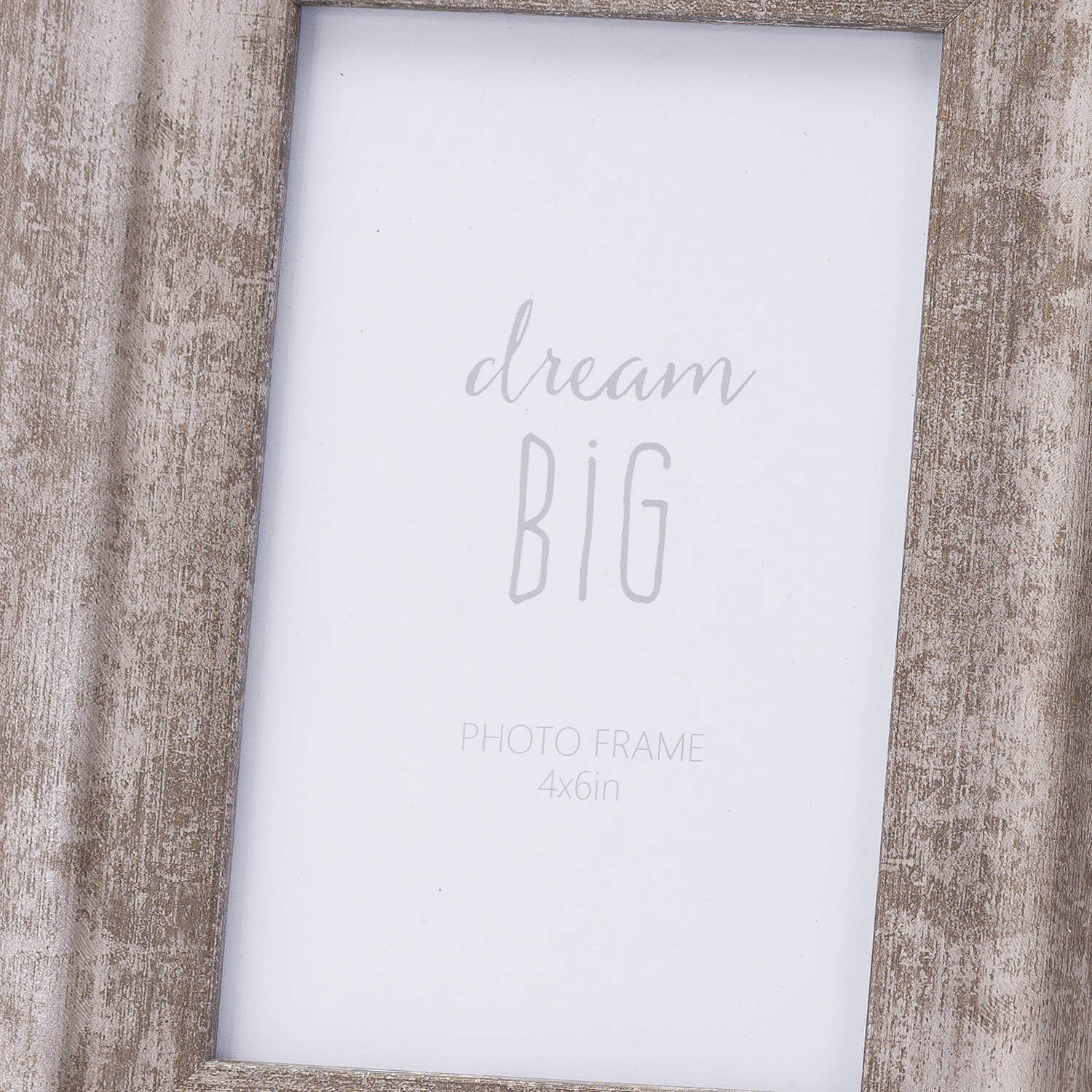 Convex matt silver photo frame with distressed finish, solid wood construction, holds 4x6 photos, elegant dimensional display by RoomLondon at brixbailey.com