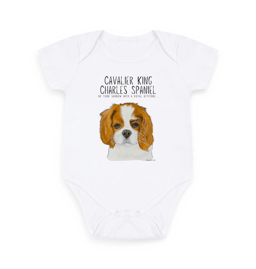Born to Rule (and Drool): Eco Baby Bodysuit with a Royal Shadow