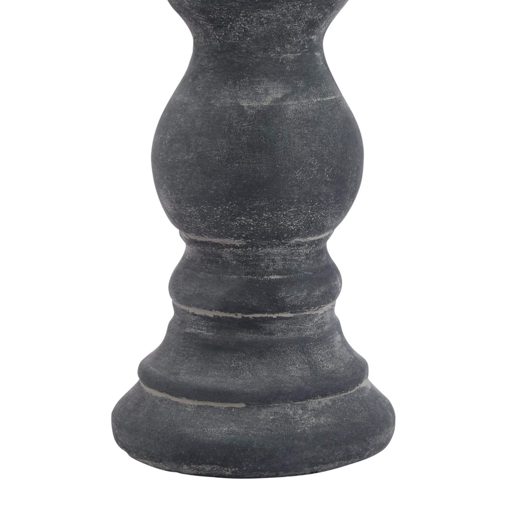 Grey ceramic column candle holder, minimalist matte finish, 20cm height, versatile centerpiece for modern interiors.by Sostter at brixbailey.com