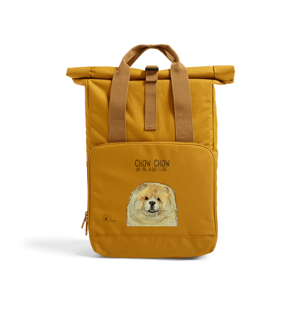 Fawn Chow Chow Chic: Aloof Floof Roll-Top Backpack