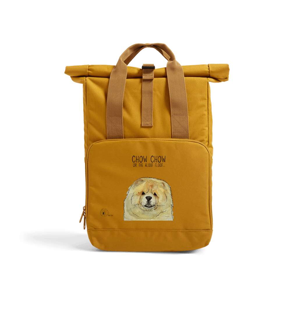 Fawn Chow Chow Chic: Aloof Floof Roll-Top Backpack