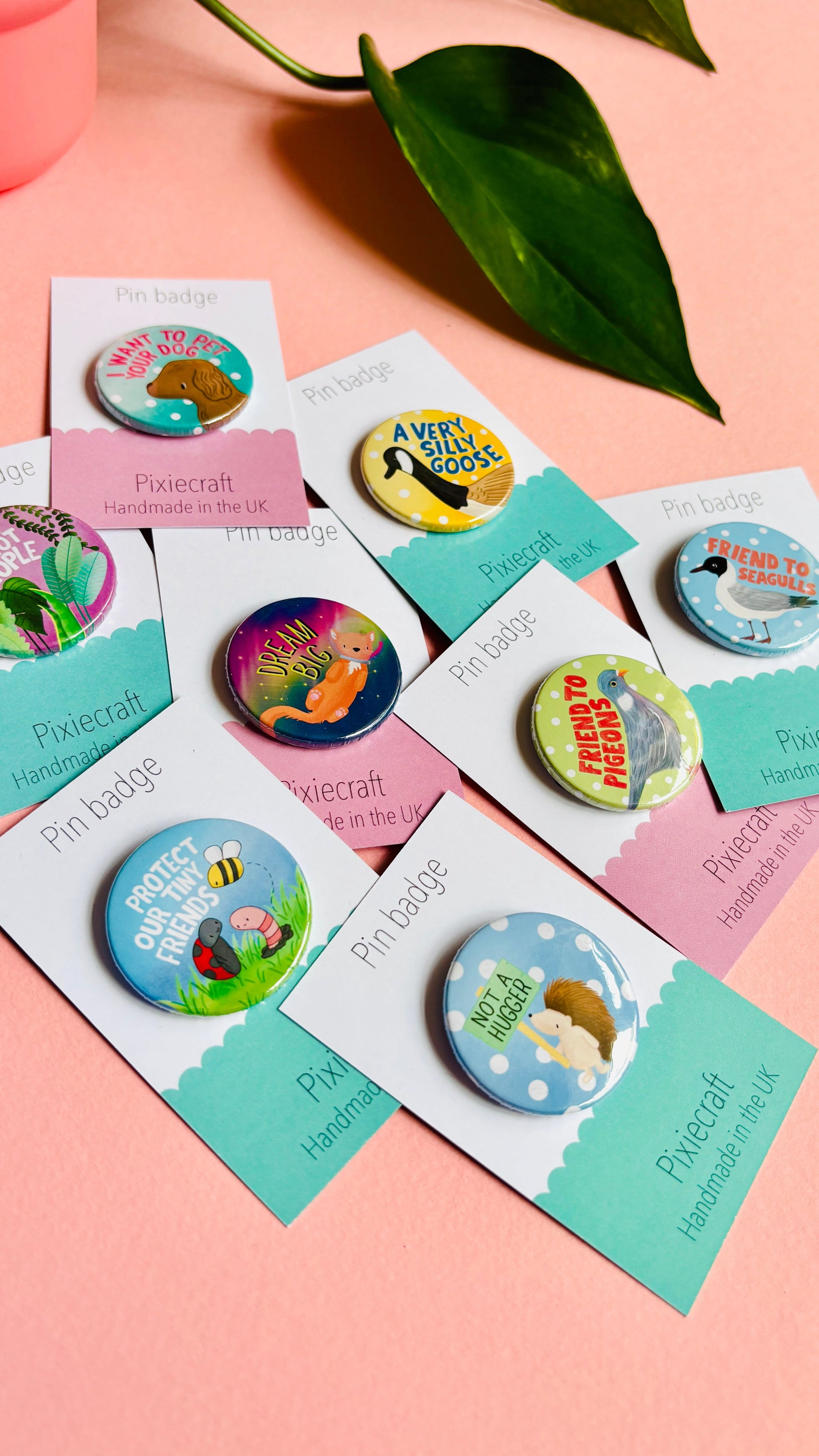 Cute Dog Badge or Magnet- Handmade Gift