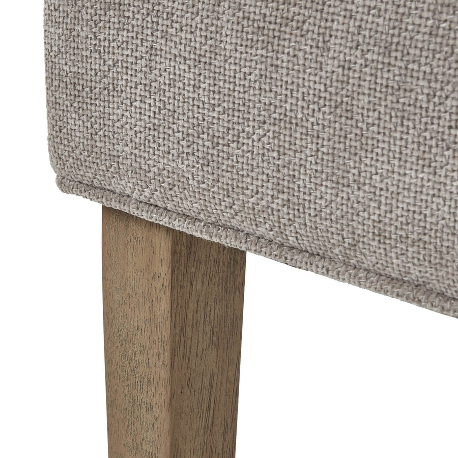 Brockham woven taupe dining chair with wooden frame and ergonomic curved design for elegant dining spaces by Sostter at brixbailey.com