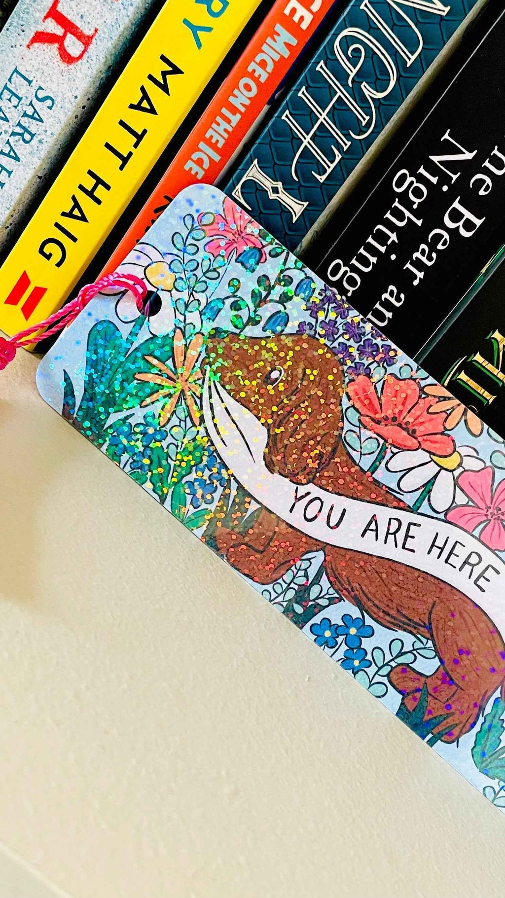 Cute Daschund Holographic Bookmark