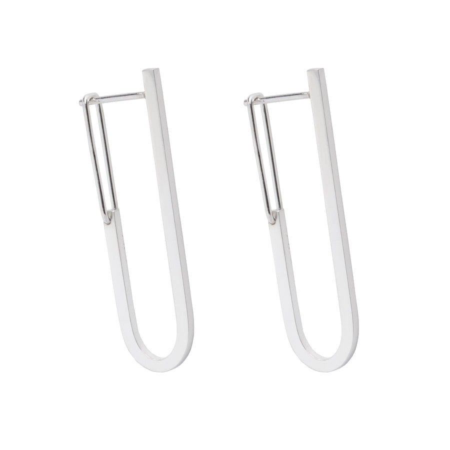 TECTONICS Silver U-Shaped Earrings – Bold & Minimalist Design by Maarja Palu at www.brixbailey.com