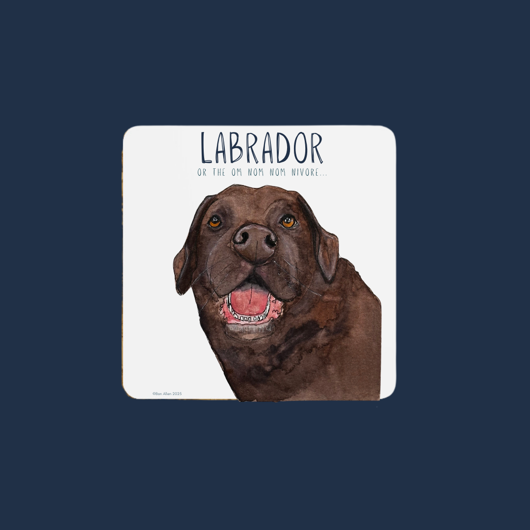 Pawse for a Snack: Labrador Coaster Set (Om Nom Nomnivore Edition)