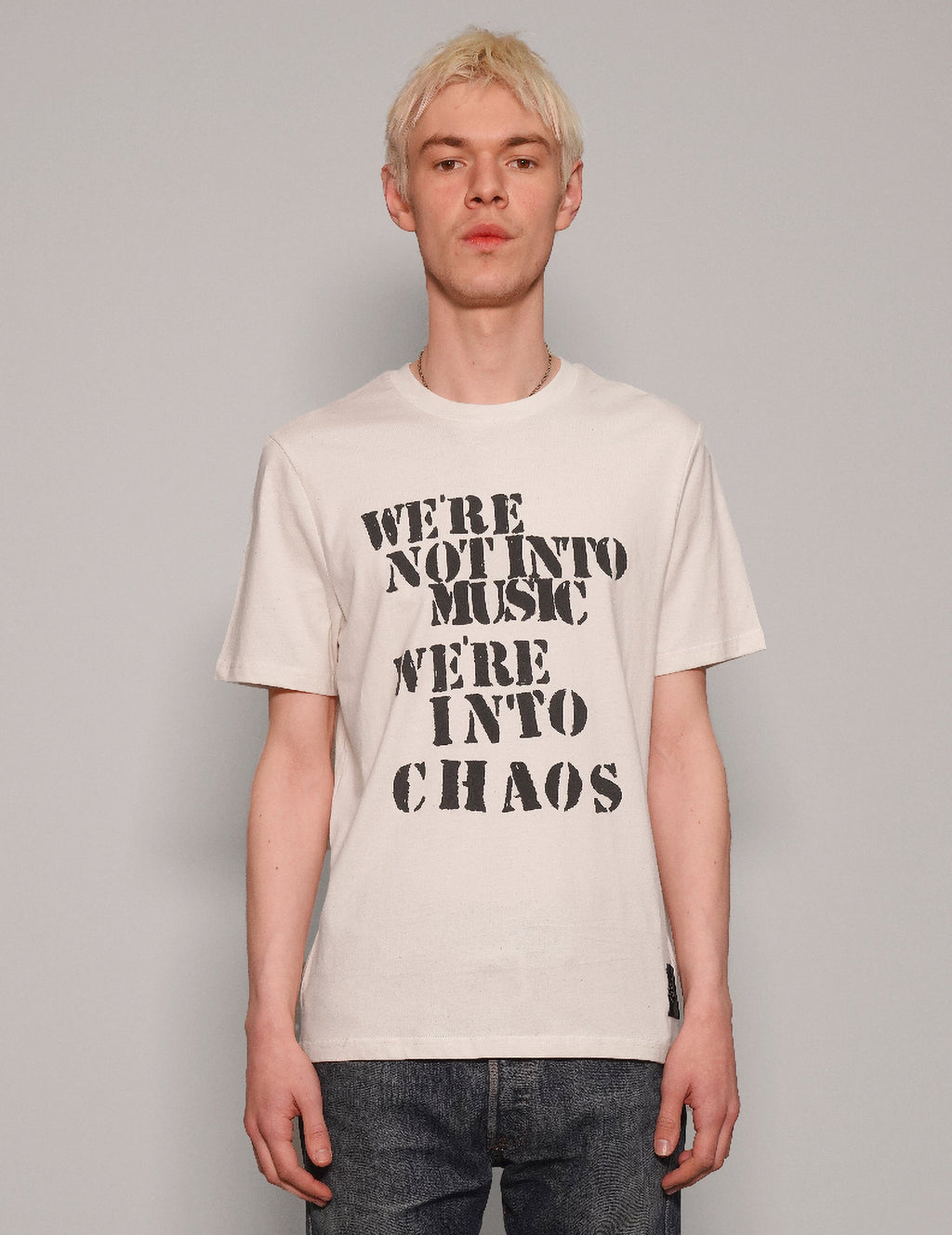 'We're Into Chaos' T-Shirt in Ecru