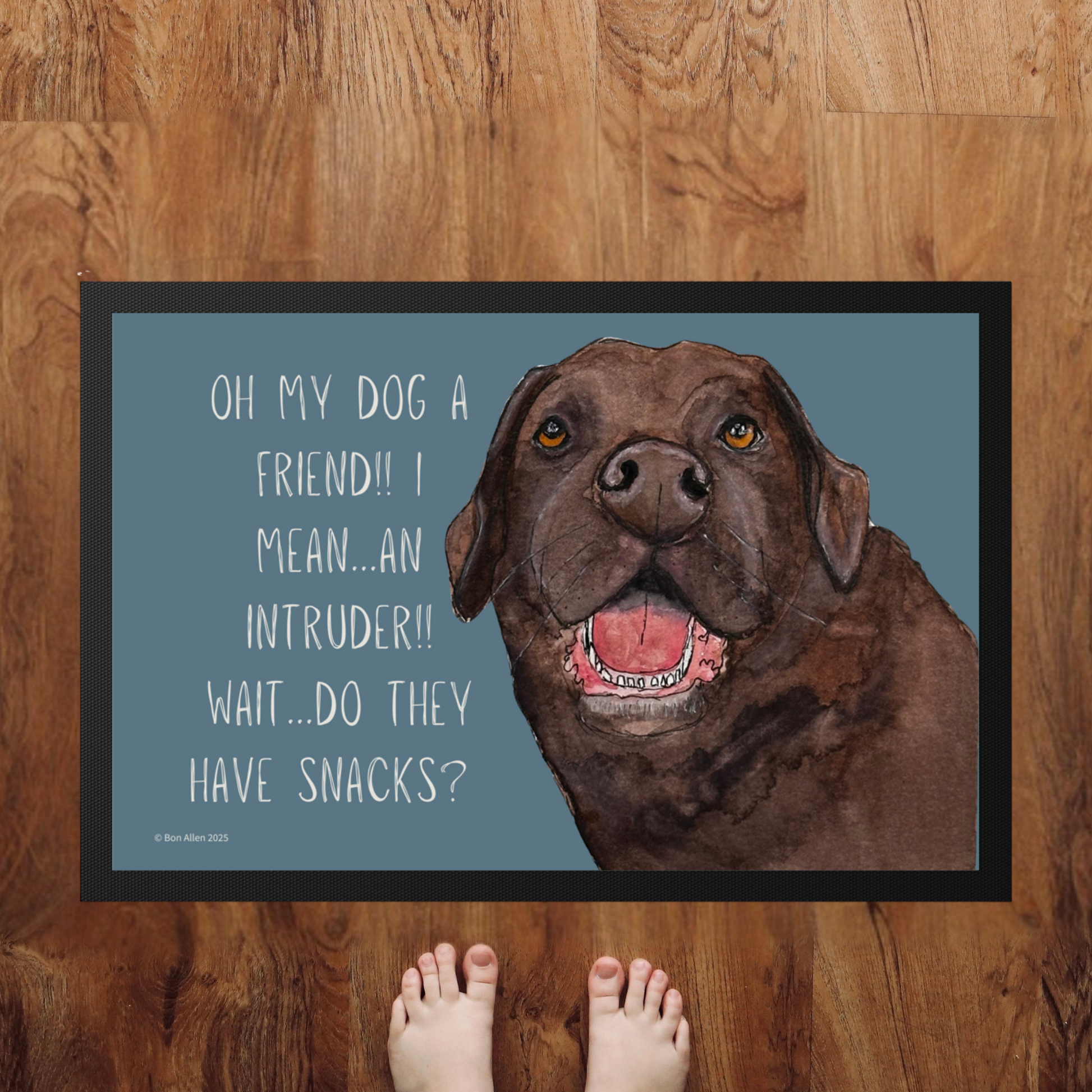Chocolate Labrador Welcome Mat – Is It a Friend, Intruder… or Snack Delivery?!