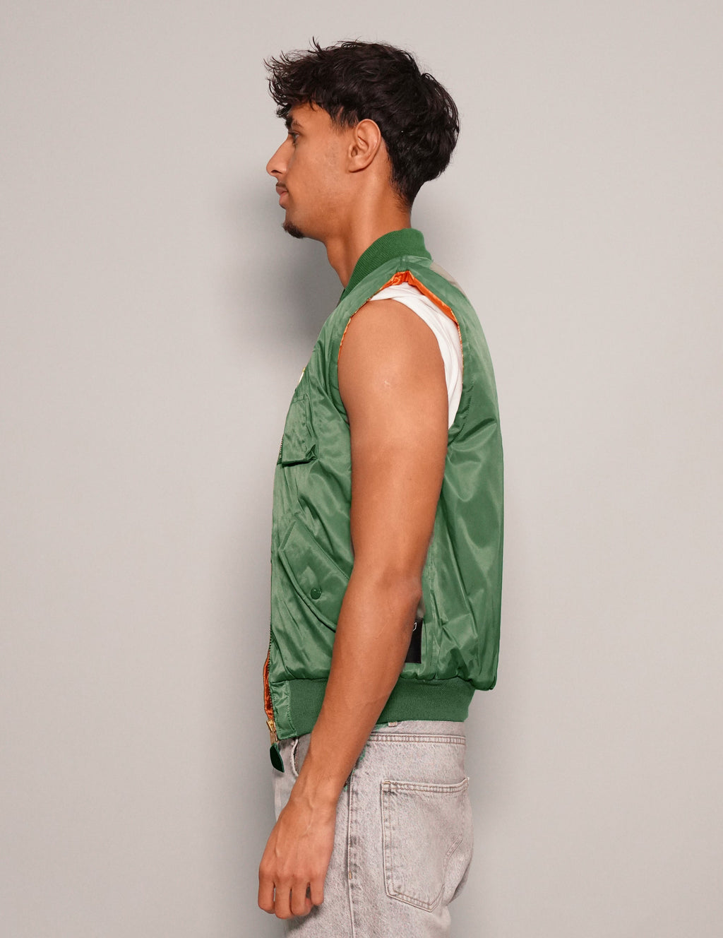 Bomber Gilet in Green