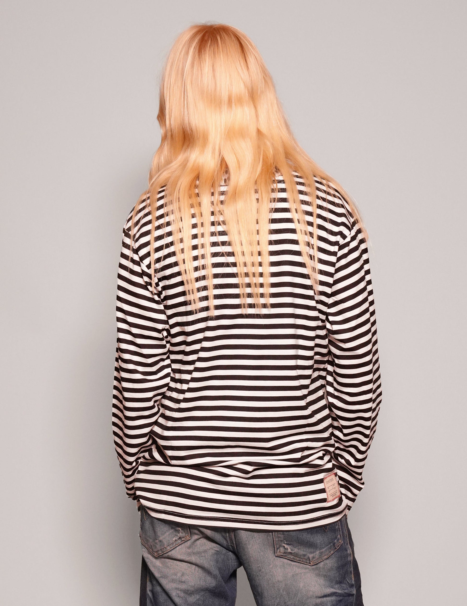 Vintage Naval Long Sleeve T-Shirt in Black Stripe