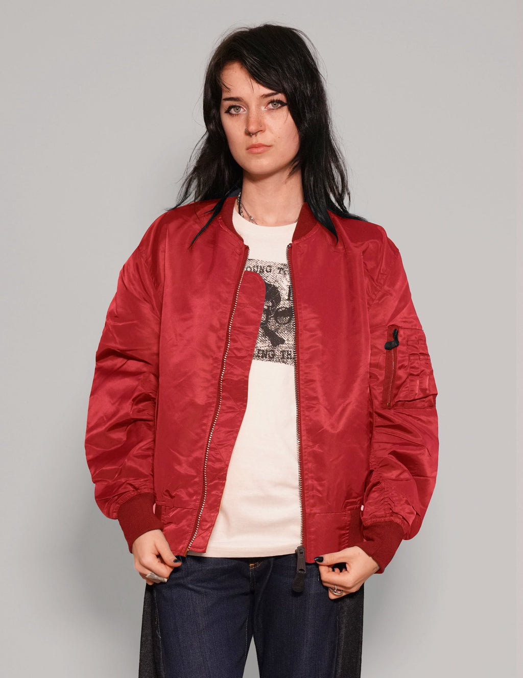 MA-1 Light Weight Bomber Jacket in Red