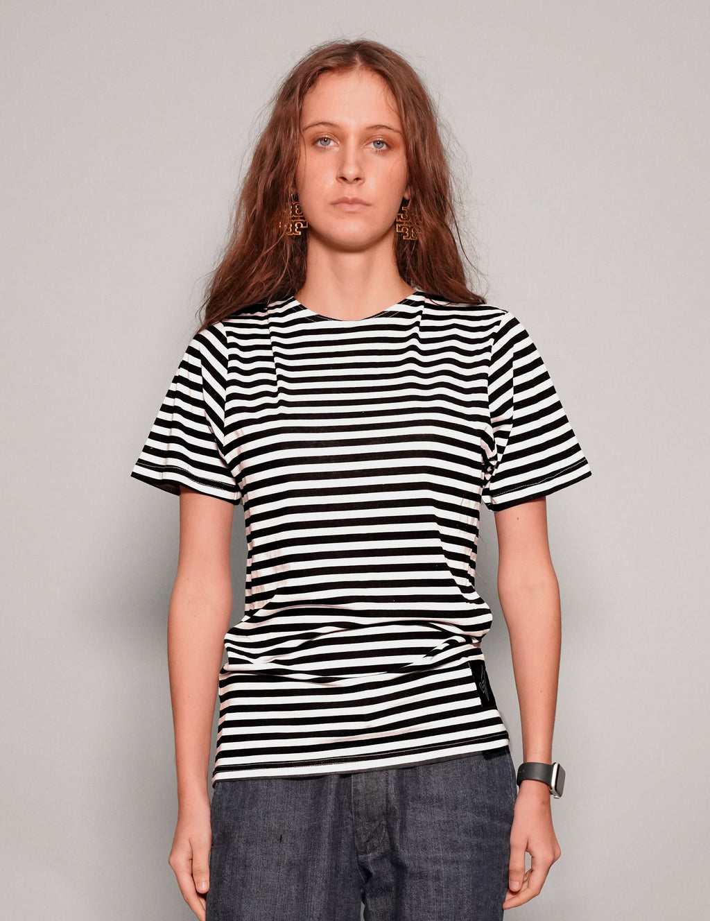 Vintage Naval T-Shirt in Black Stripe
