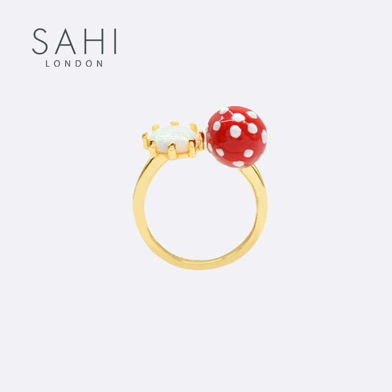 Enchanting Garden Mushroom Adjustable Ring