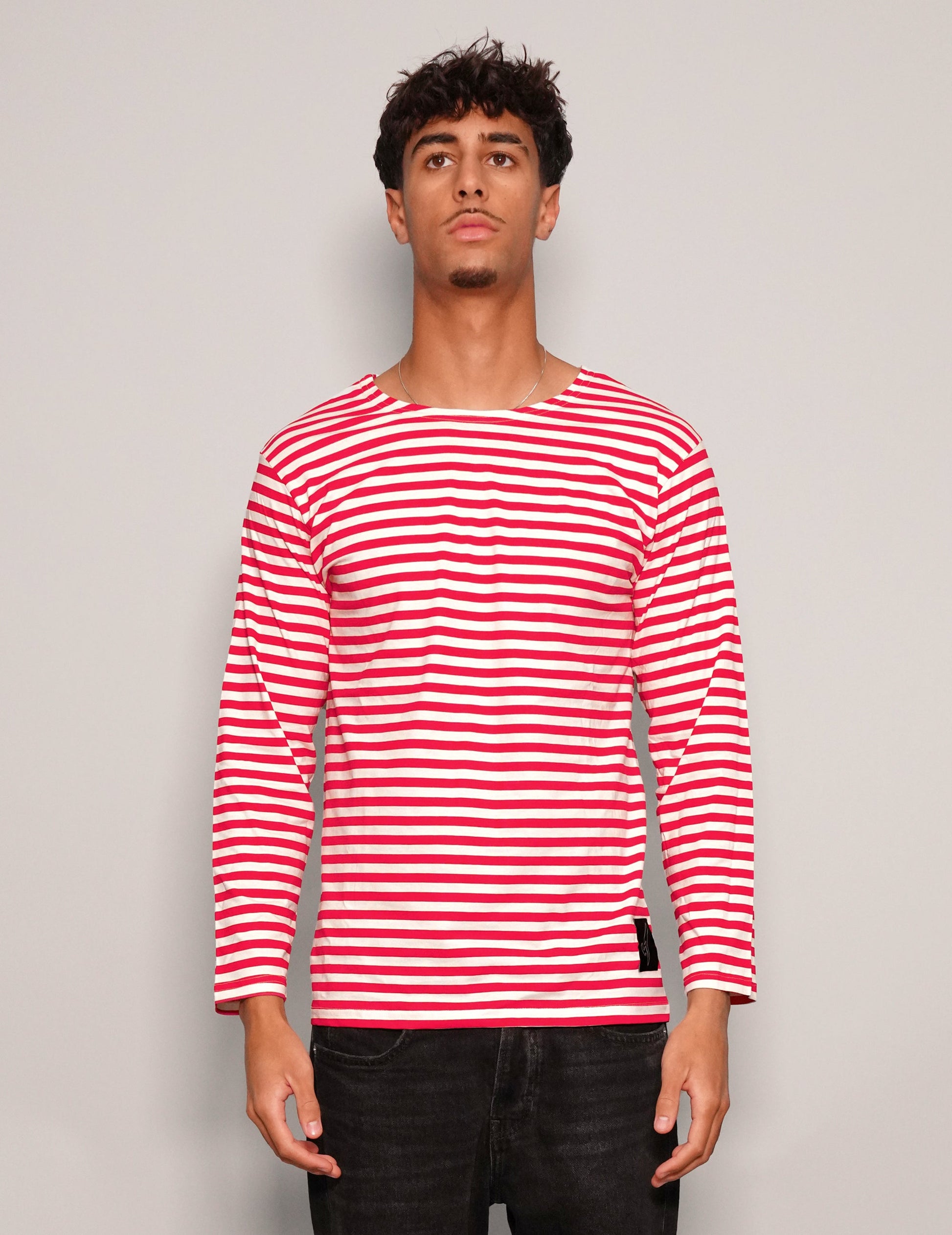 Vintage Naval Long Sleeve T-Shirt in Red Stripe
