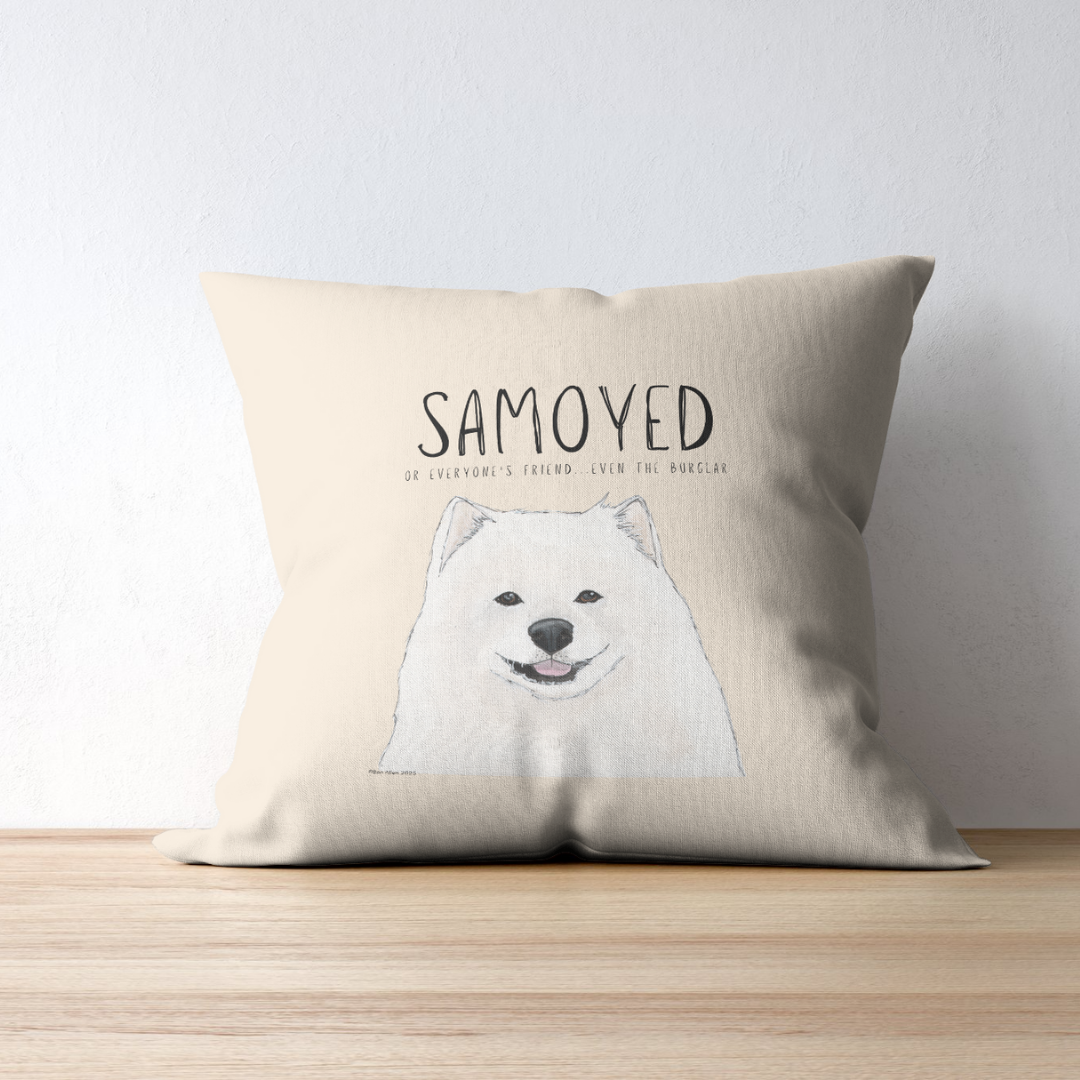 Samoyed Cushion Cover: Everyone’s Friend, Even the Burglar – Add Some Fun to Your Couch!
