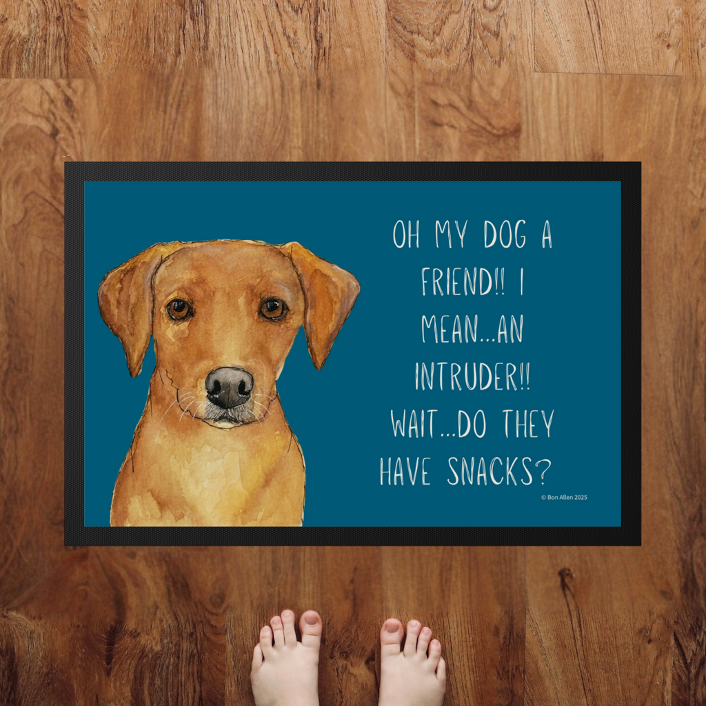 Fox Red Labrador Welcome Mat – Is It a Friend, Intruder… or Snack Delivery?!