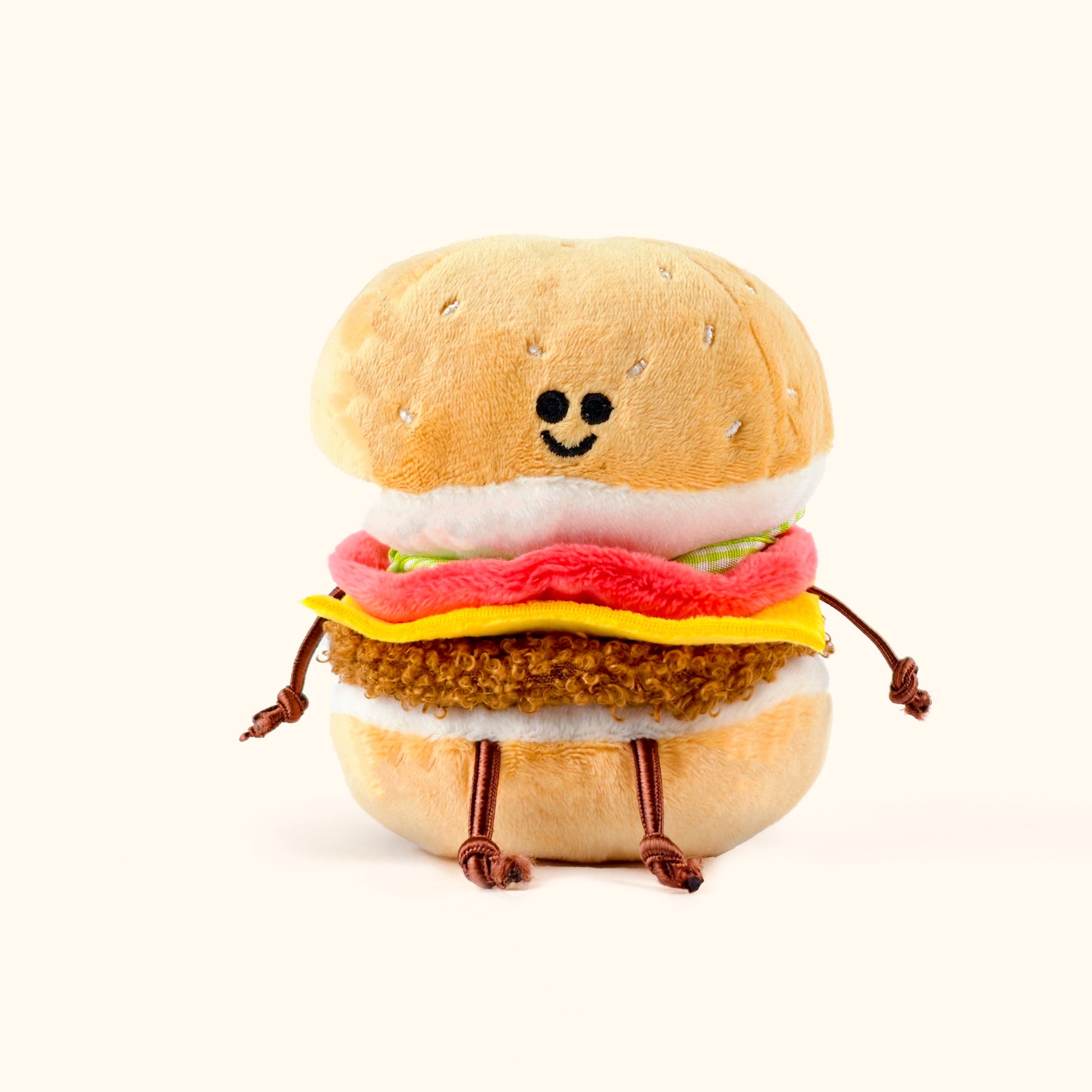 Burger Plush Toy with Clip