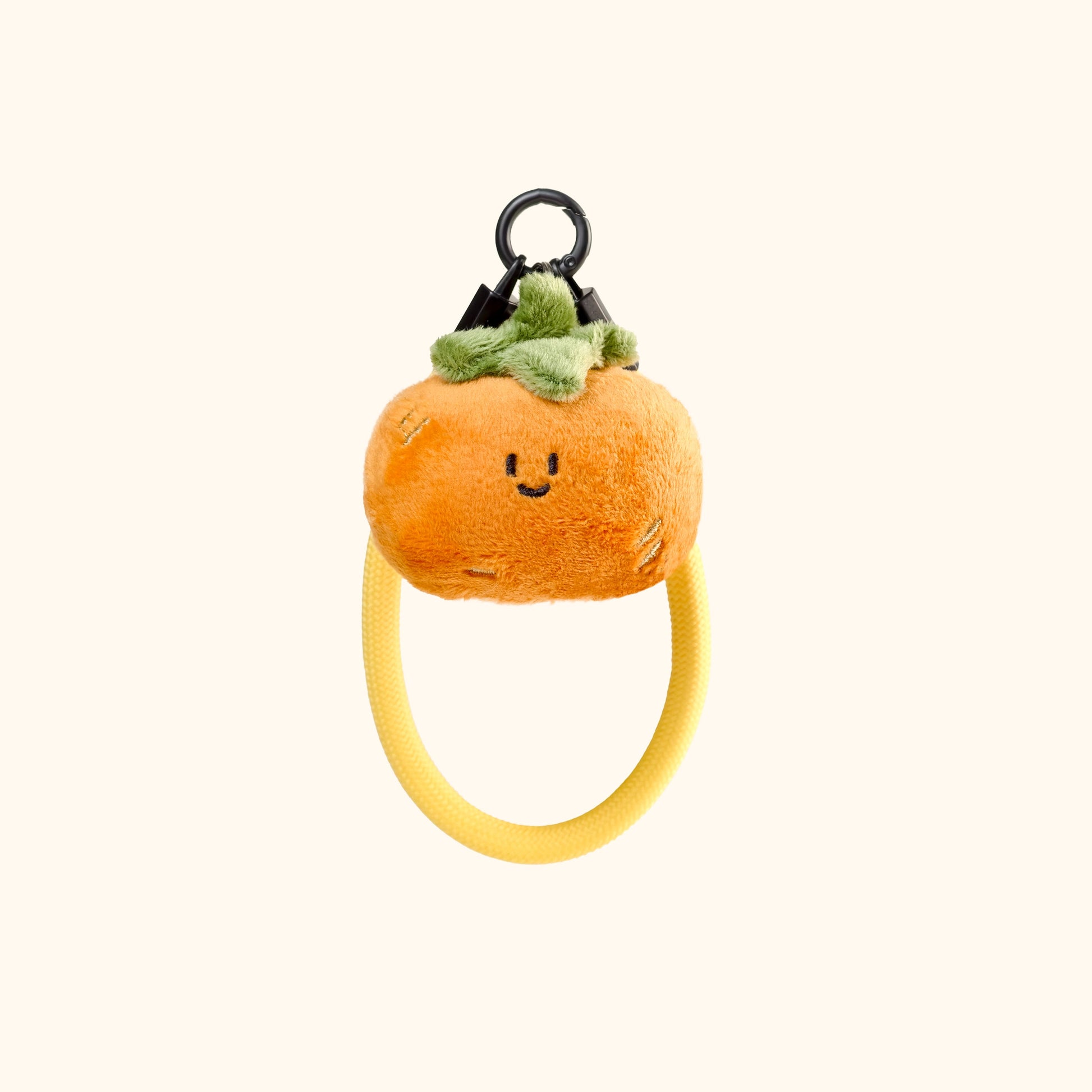 Mini Persimmon Plush Bag Charm in Vibrant Orange
