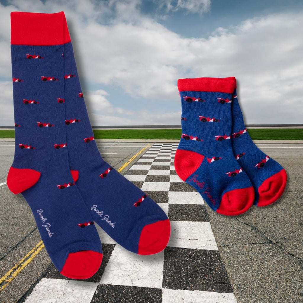 Racing Cars Matching Bamboo Socks for Adults and Children