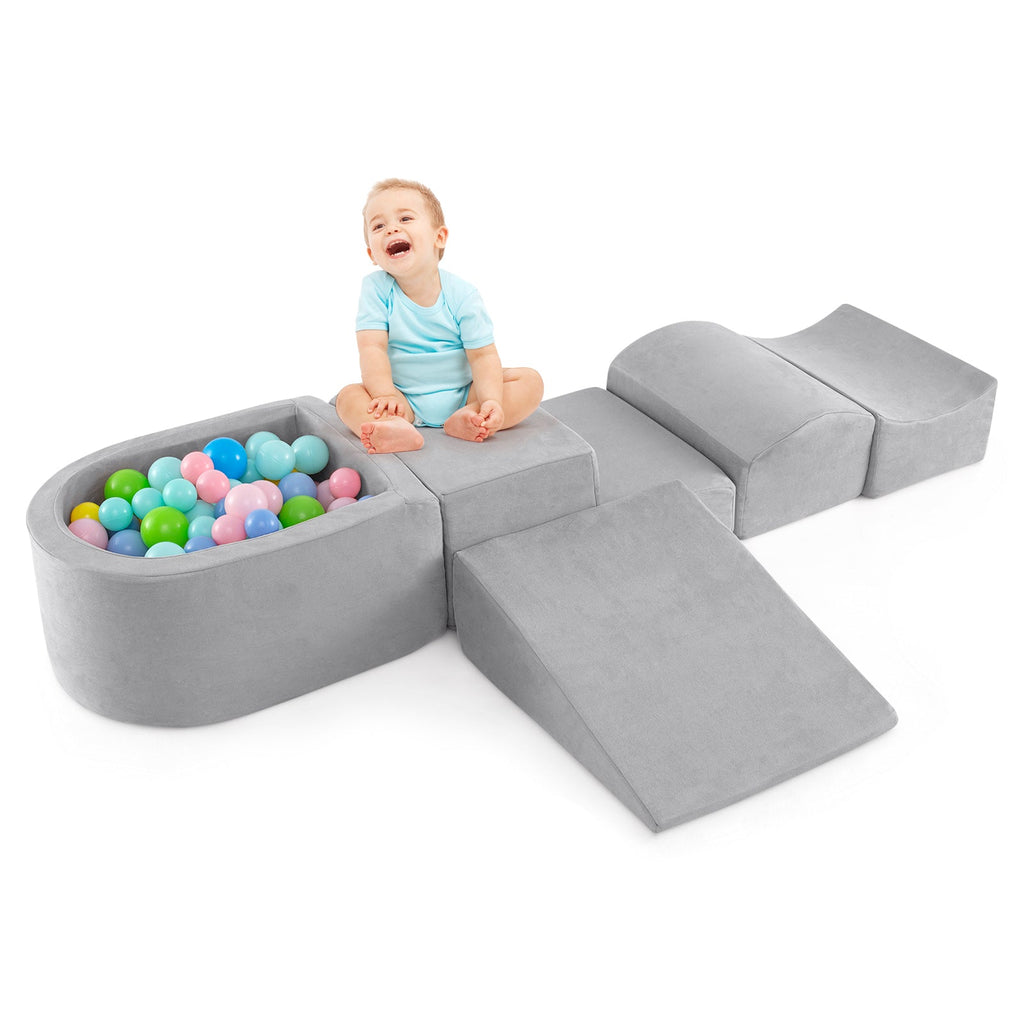 5 Piece Soft Climb and Crawl Playset with Ball Pit